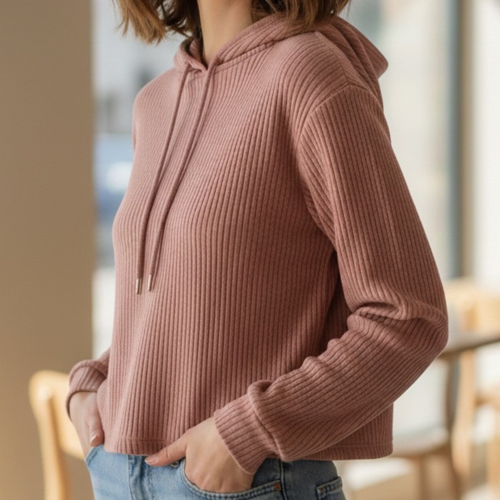 Women’s Maroon/Rustic Pink Hoodie - Picture 2 of 8